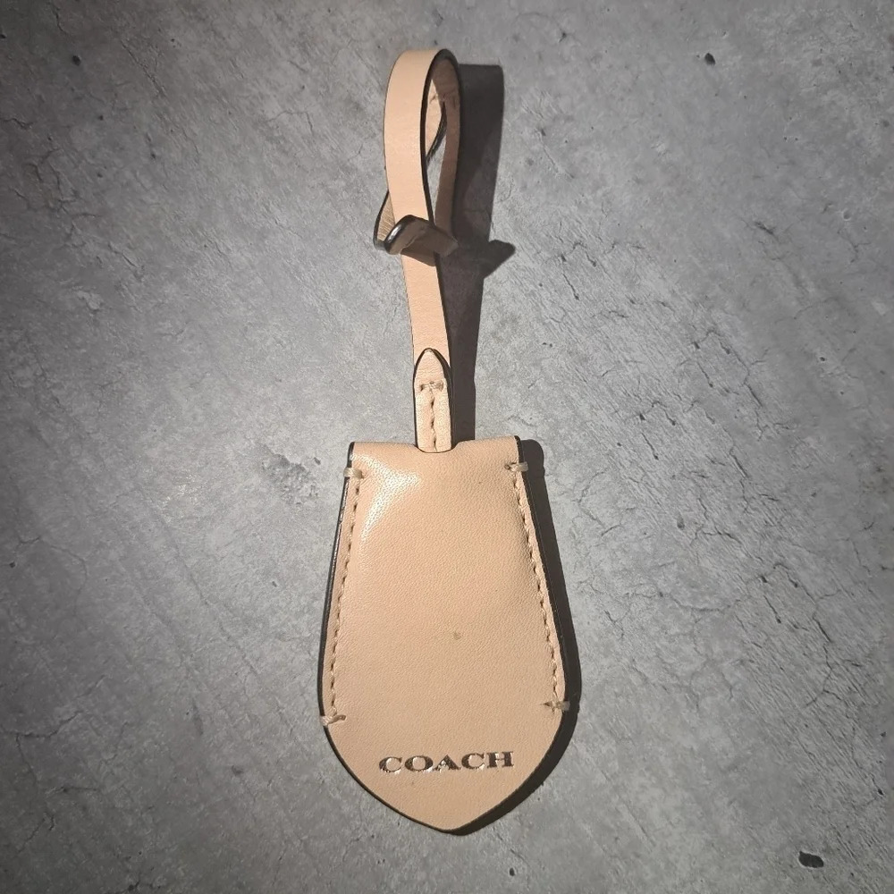 Brown Tan  Coach Logo Bag Hang Tag